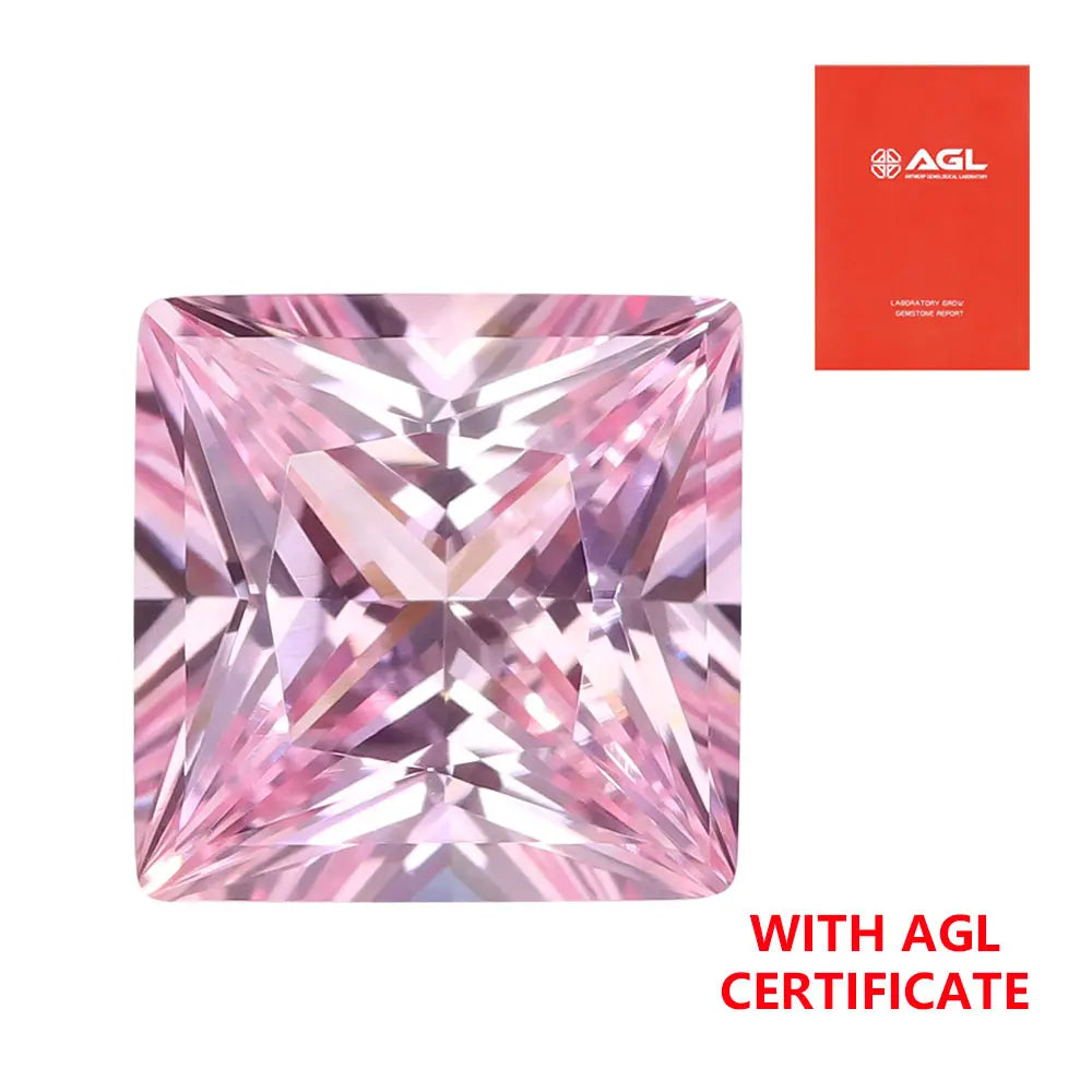 Princess Cut Pink Morganite Loose Gemstone