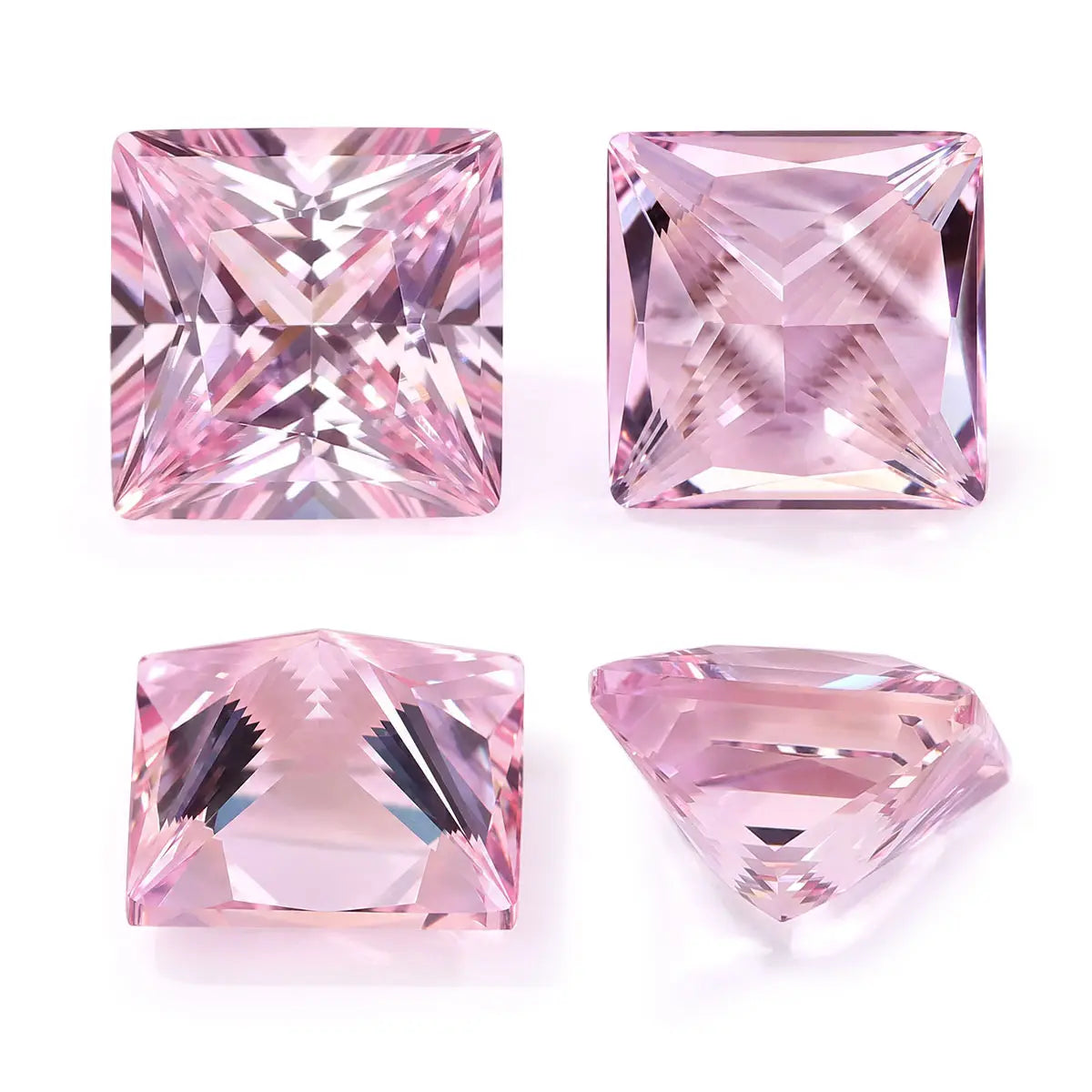 Princess Cut Pink Morganite Loose Gemstone