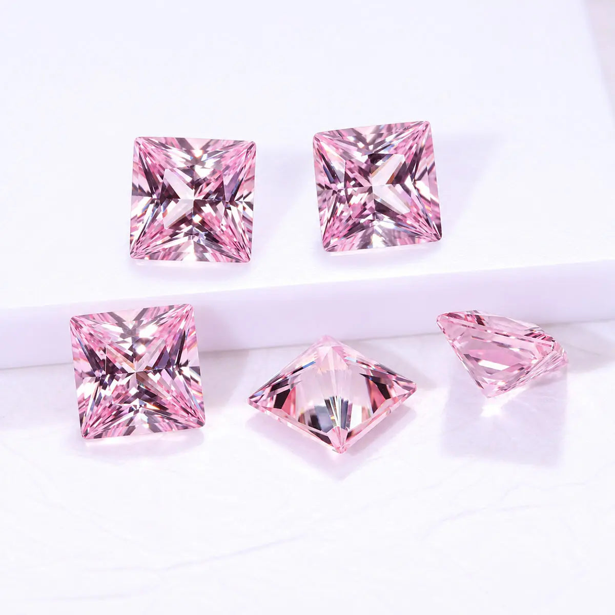Princess Cut Pink Morganite Loose Gemstone