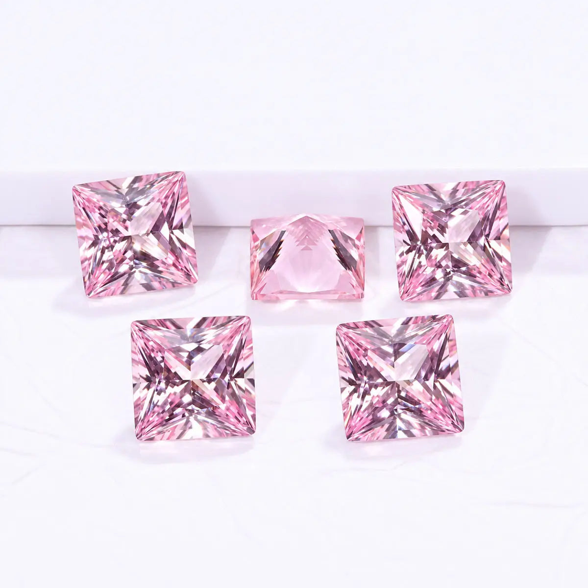 Princess Cut Pink Morganite Loose Gemstone