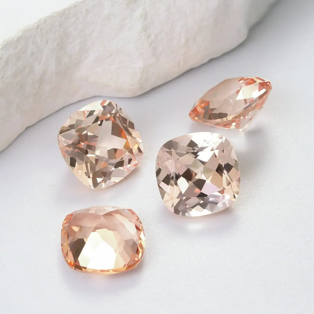 Fat Square Orange Morganite Loose Gemstone