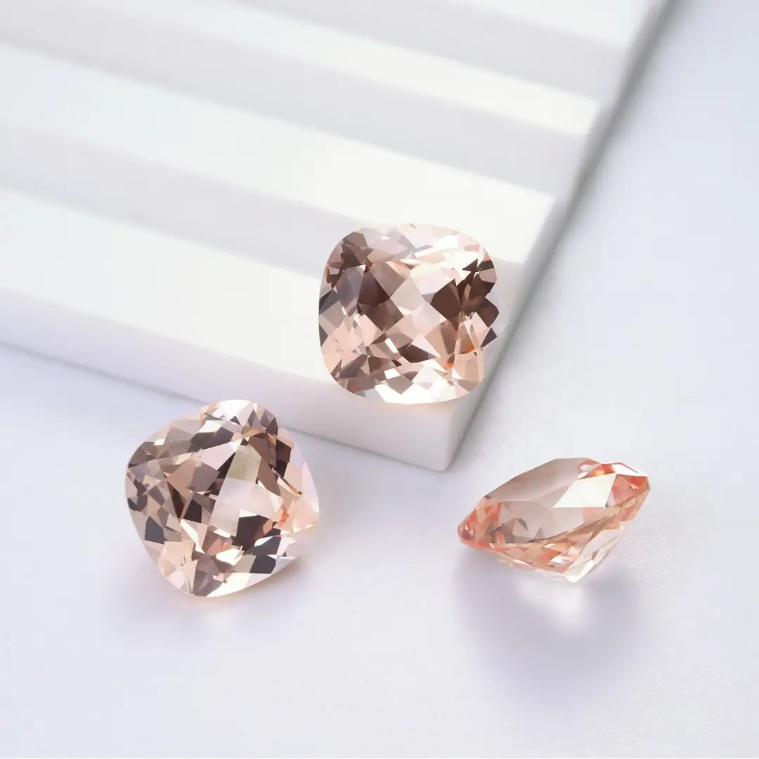 Fat Square Orange Morganite Loose Gemstone