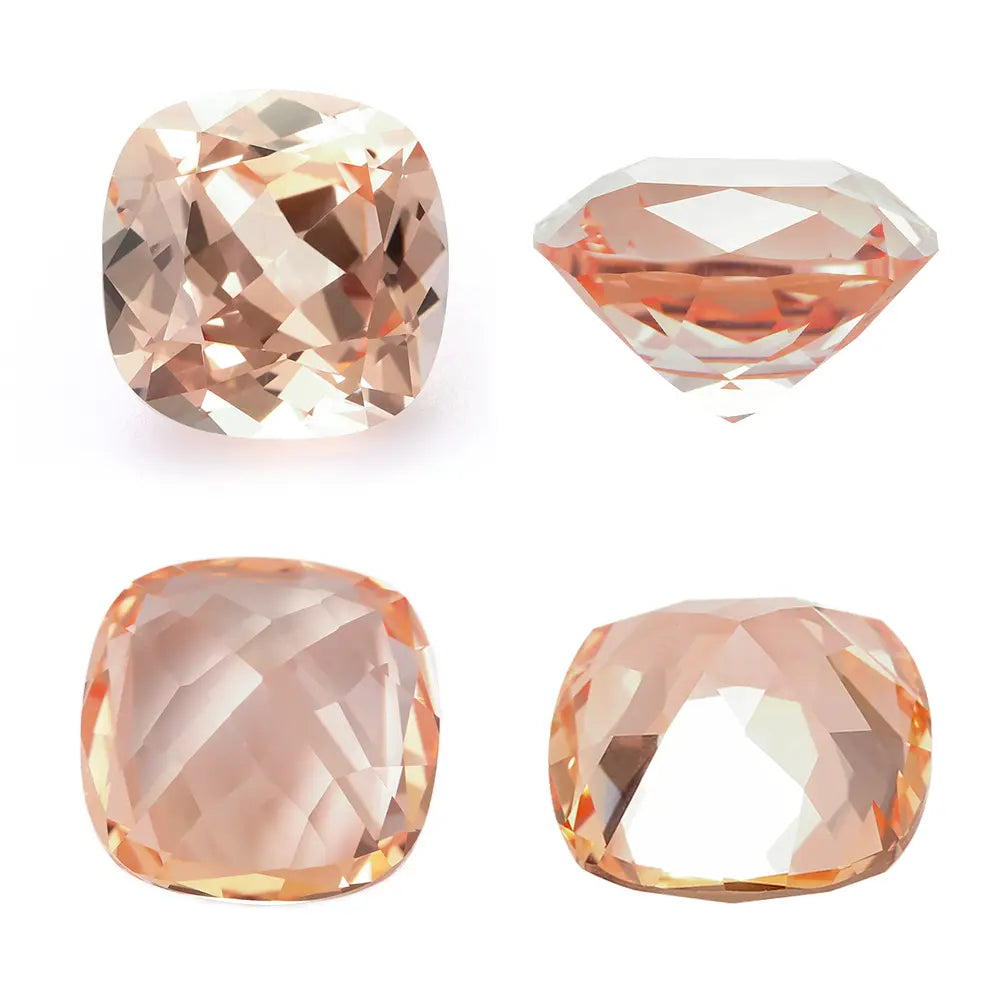 Fat Square Orange Morganite Loose Gemstone