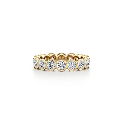 10pt 15pt 30pt 50pt Full Pave Stackable Band Ring|Light Luxury Dainty S925 Sterling Silver Moissanite Ring