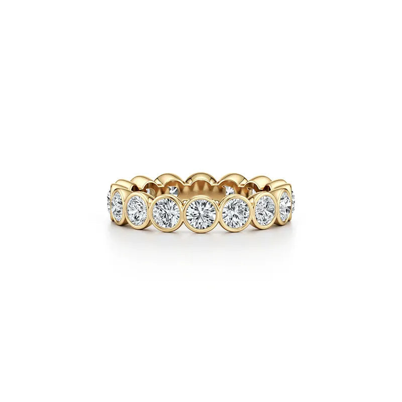10pt 15pt 30pt 50pt Full Pave Stackable Band Ring|Light Luxury Dainty S925 Sterling Silver Moissanite Ring