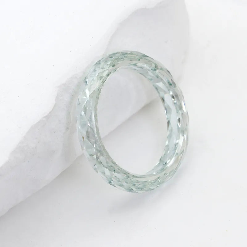 Multi-Color Faceted Moissanite Ring White & Green Moissanite Fashion Band| Customizable Gemstone Jewelry For Men Women