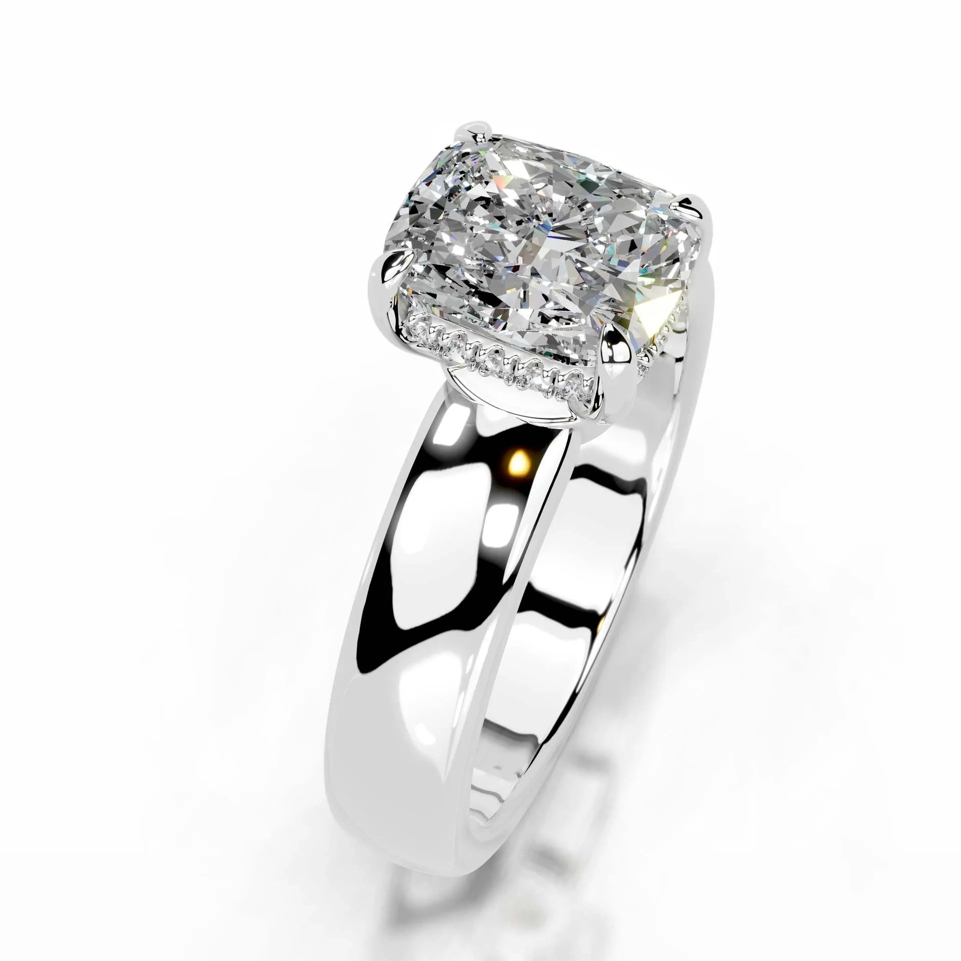 Luxury Wide Band 2CT Moissanite Wedding Ring| S925 Sterling Silver Plated 18K Gold Elegant Daily Jewelry
