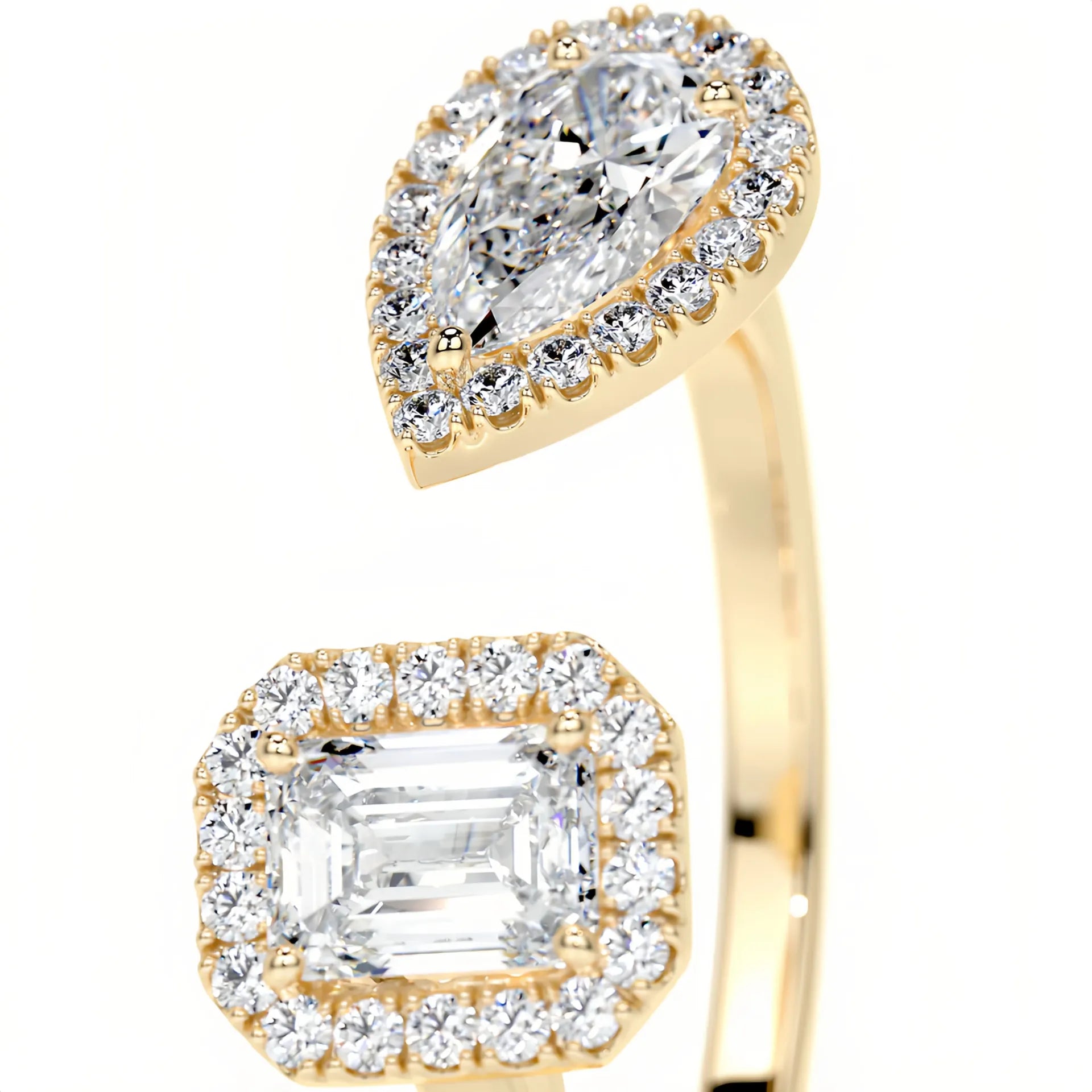 Split Shank Moissanite Gold Plated S925 Silver Ring