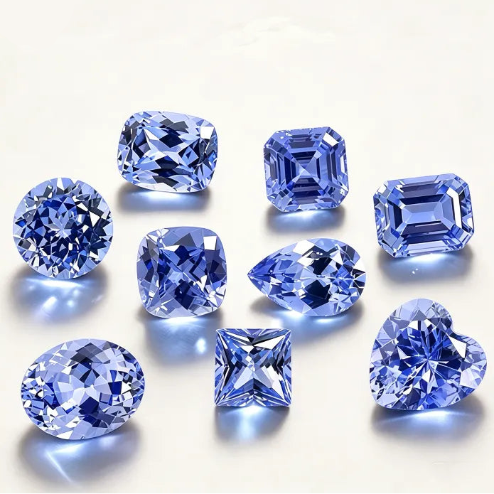 5A Lab Grown Cornflower Blue Sapphire Mixed Shapes Assortment