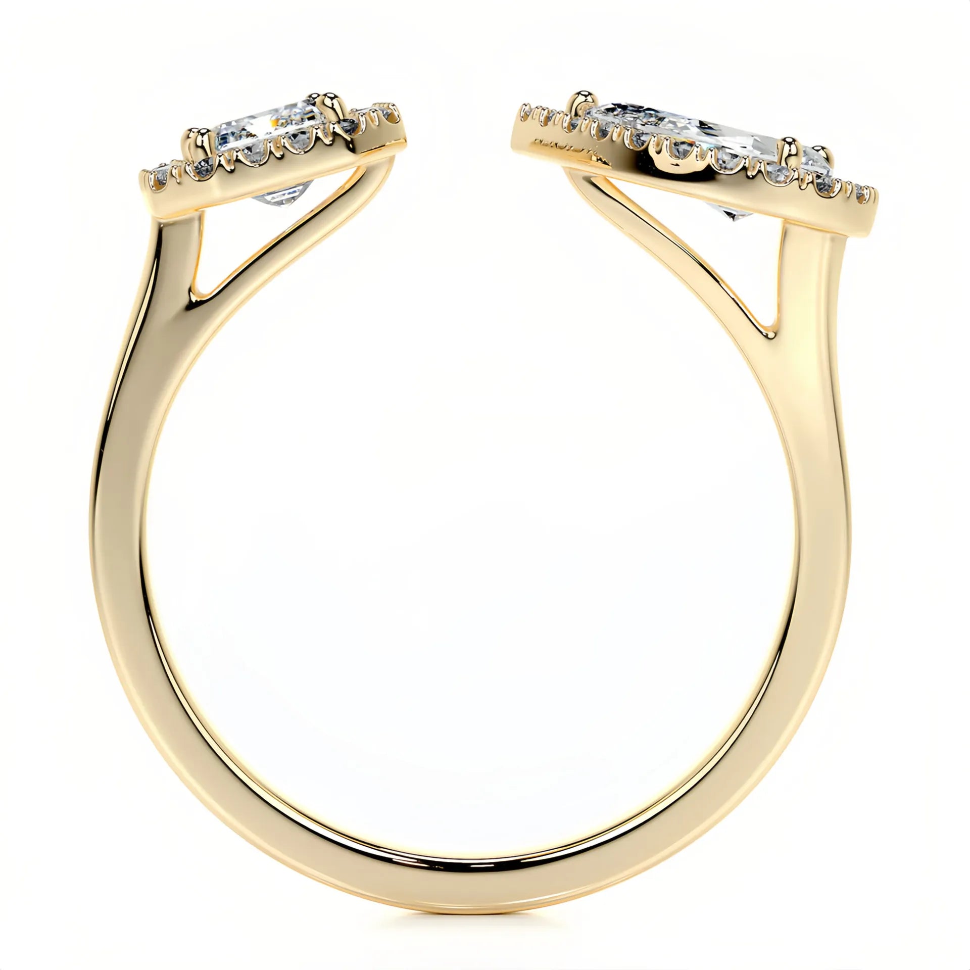 Split Shank Moissanite Gold Plated S925 Silver Ring