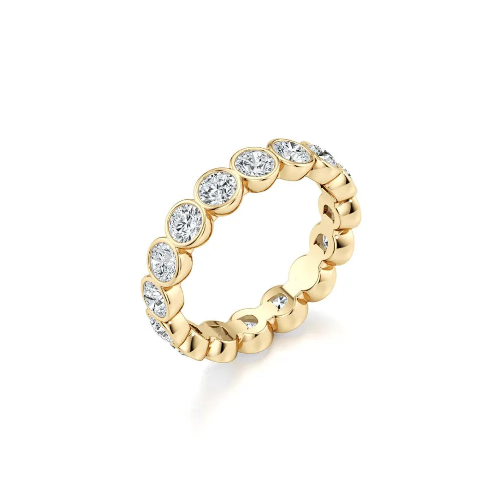 10pt 15pt 30pt 50pt Full Pave Stackable Band Ring|Light Luxury Dainty S925 Sterling Silver Moissanite Ring