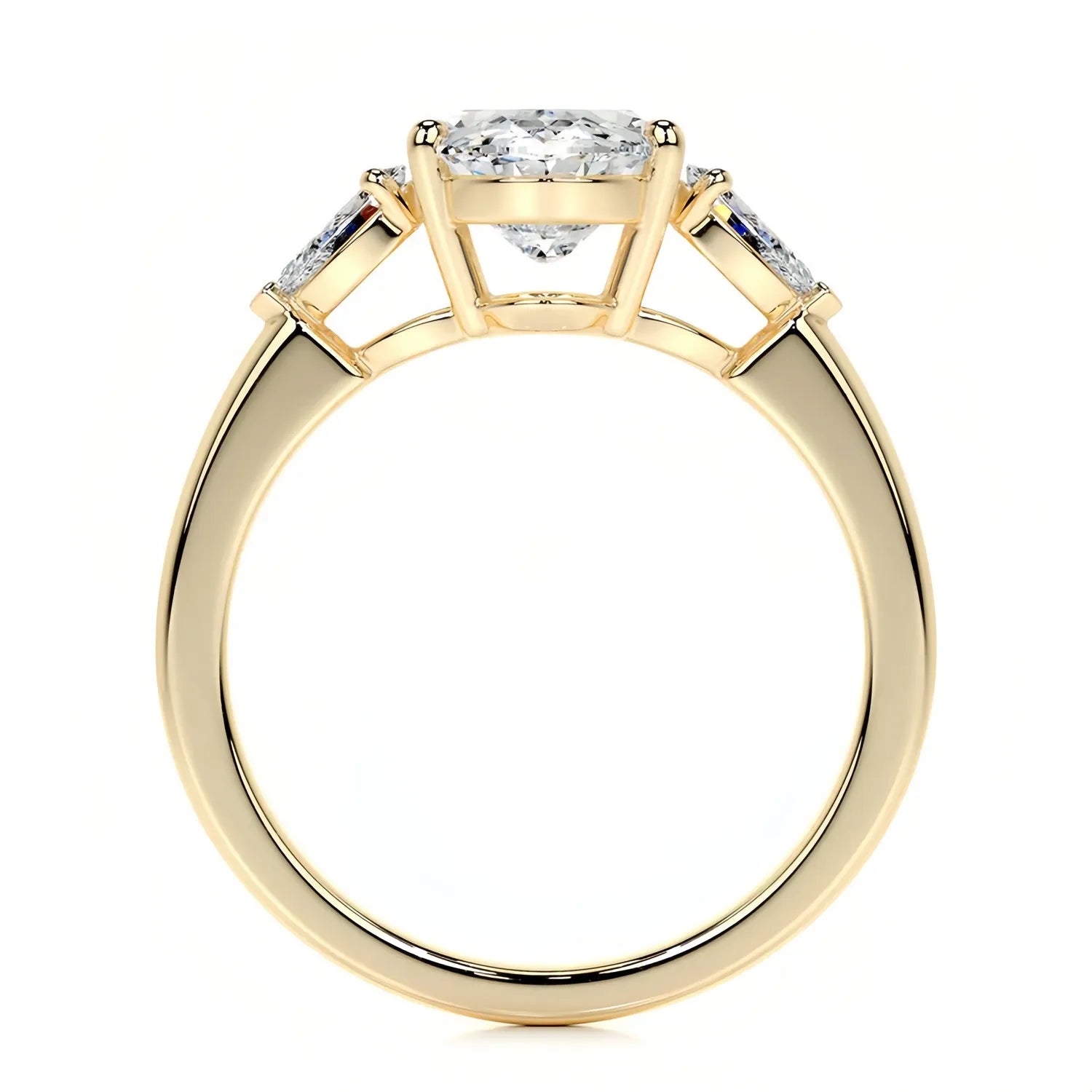 Luxury Large Carat Three Stone Moissanite Wedding Ring