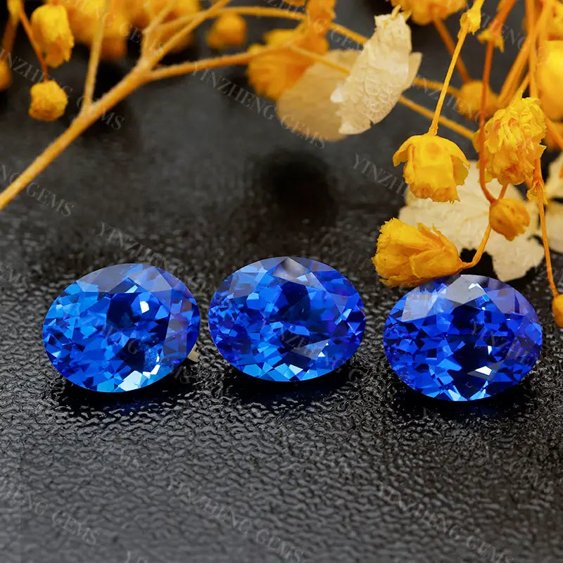 Flame Melted Cobalt spinel Oval Shape
