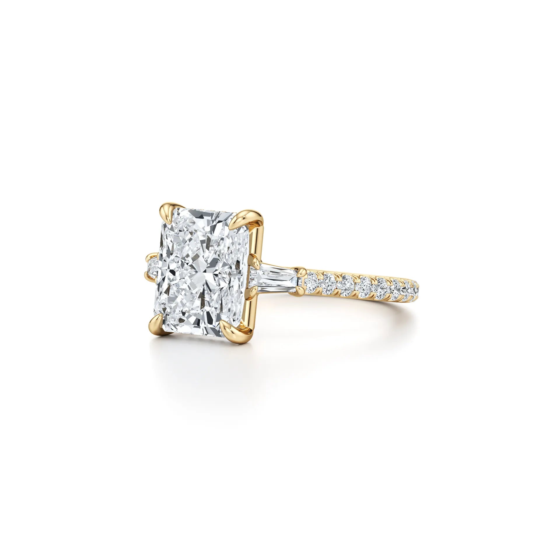 2CT Three Stone Moissanite Ring Women | 18K Gold Plated S925 Silver Luxury Engagement Ring