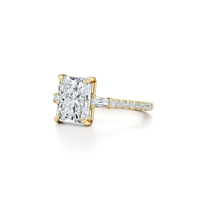 2CT Three Stone Moissanite Ring Women | 18K Gold Plated S925 Silver Luxury Engagement Ring