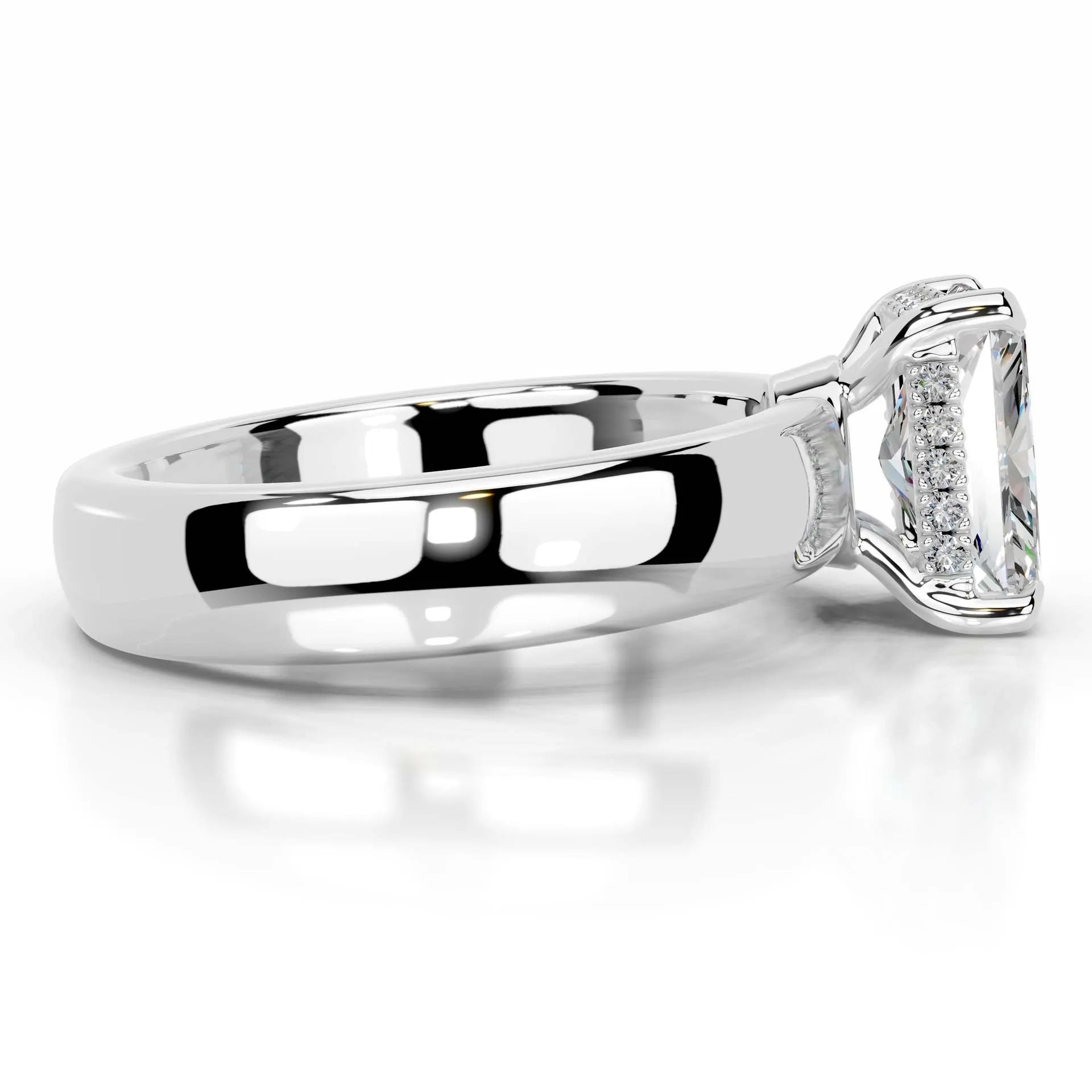 Luxury Wide Band 2CT Moissanite Wedding Ring| S925 Sterling Silver Plated 18K Gold Elegant Daily Jewelry