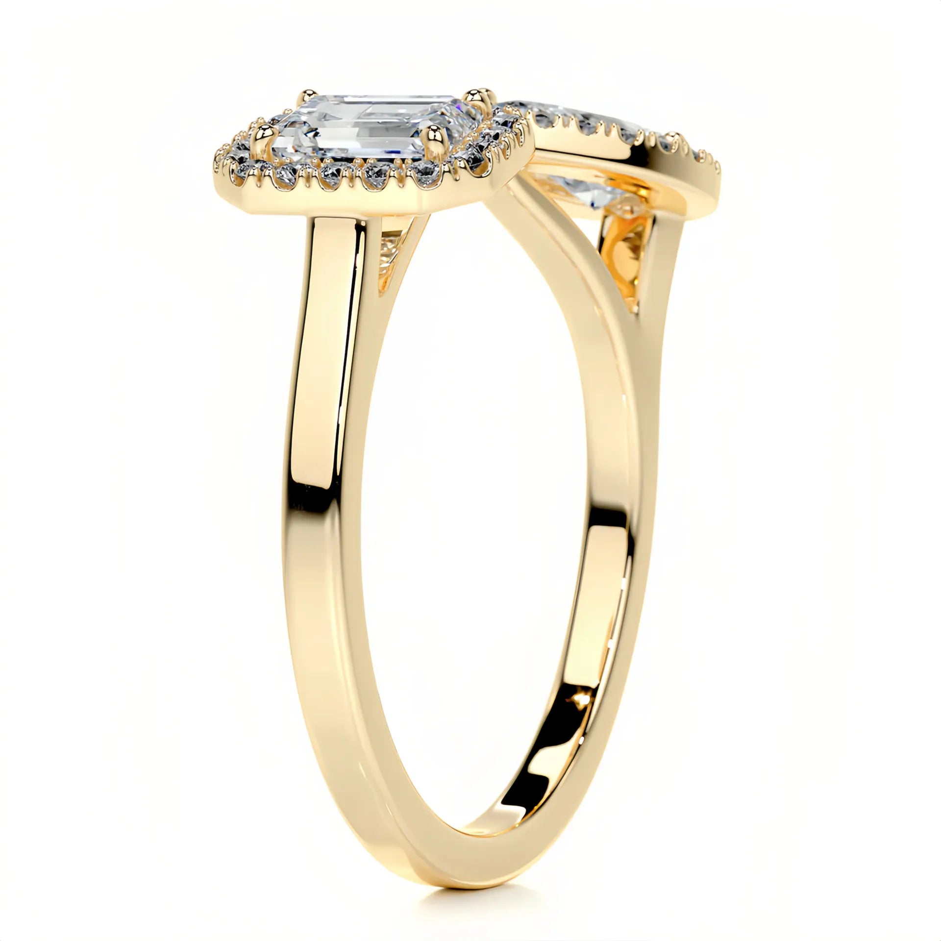 Split Shank Moissanite Gold Plated S925 Silver Ring