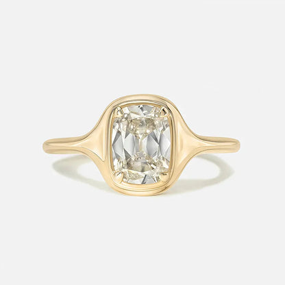 Bestseller 1~2CT Bezel Set Moissanite Wedding Ring, 18K Gold Plated S925 Silver