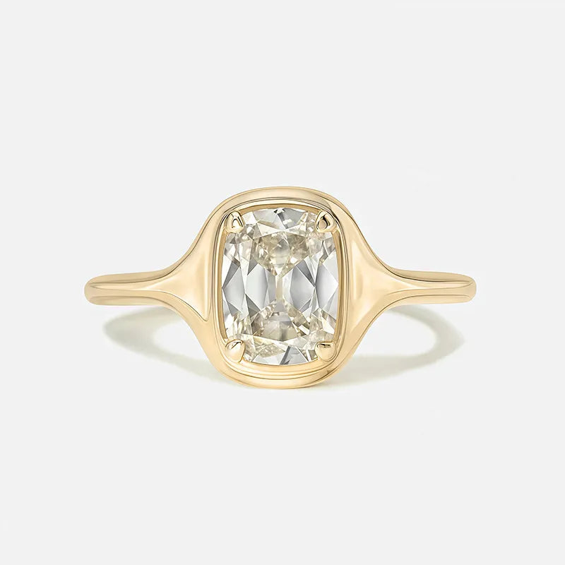 Bestseller 1~2CT Bezel Set Moissanite Wedding Ring, 18K Gold Plated S925 Silver