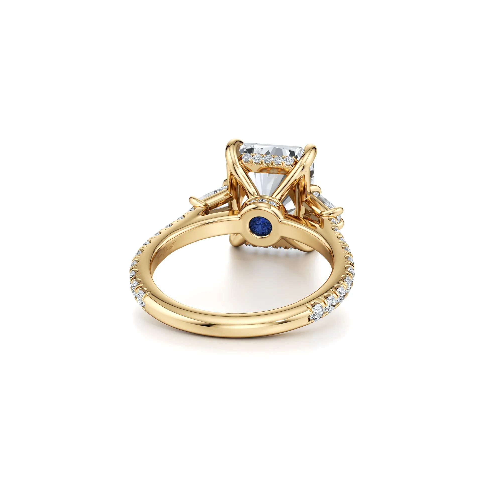 2CT Three Stone Moissanite Ring Women | 18K Gold Plated S925 Silver Luxury Engagement Ring