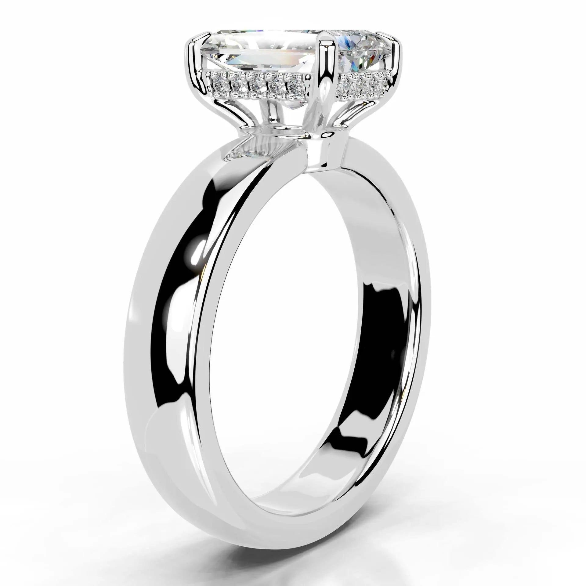 Luxury Wide Band 2CT Moissanite Wedding Ring| S925 Sterling Silver Plated 18K Gold Elegant Daily Jewelry