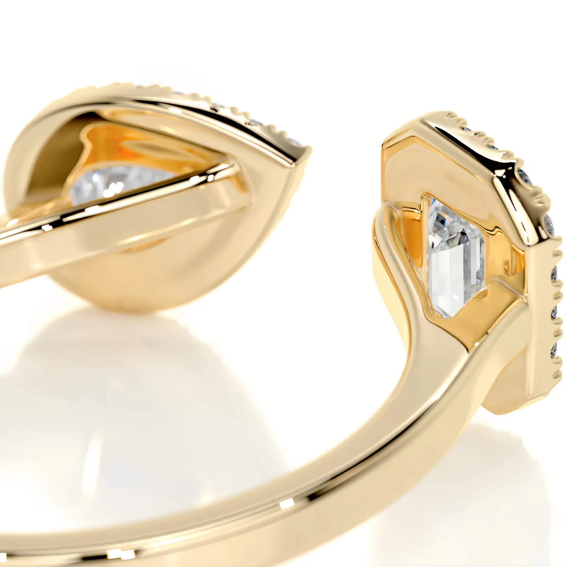 Split Shank Moissanite Gold Plated S925 Silver Ring