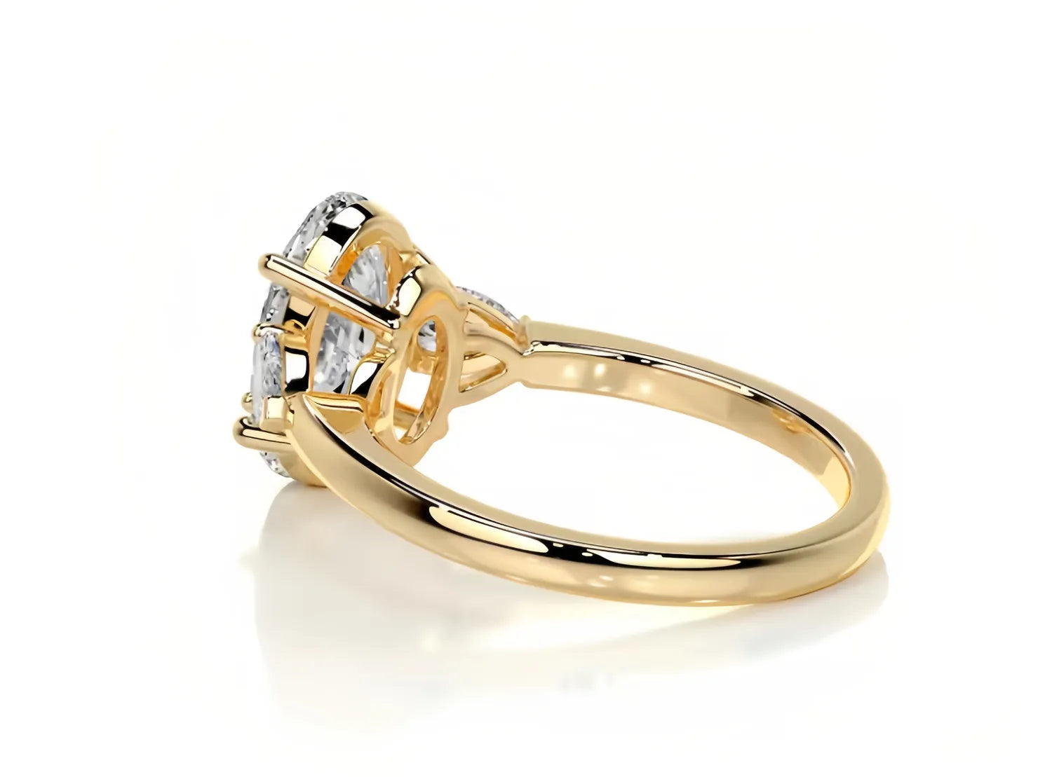 Luxury Large Carat Three Stone Moissanite Wedding Ring