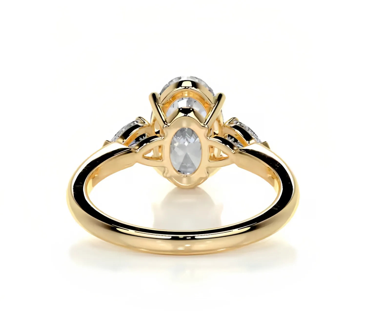 Luxury Large Carat Three Stone Moissanite Wedding Ring