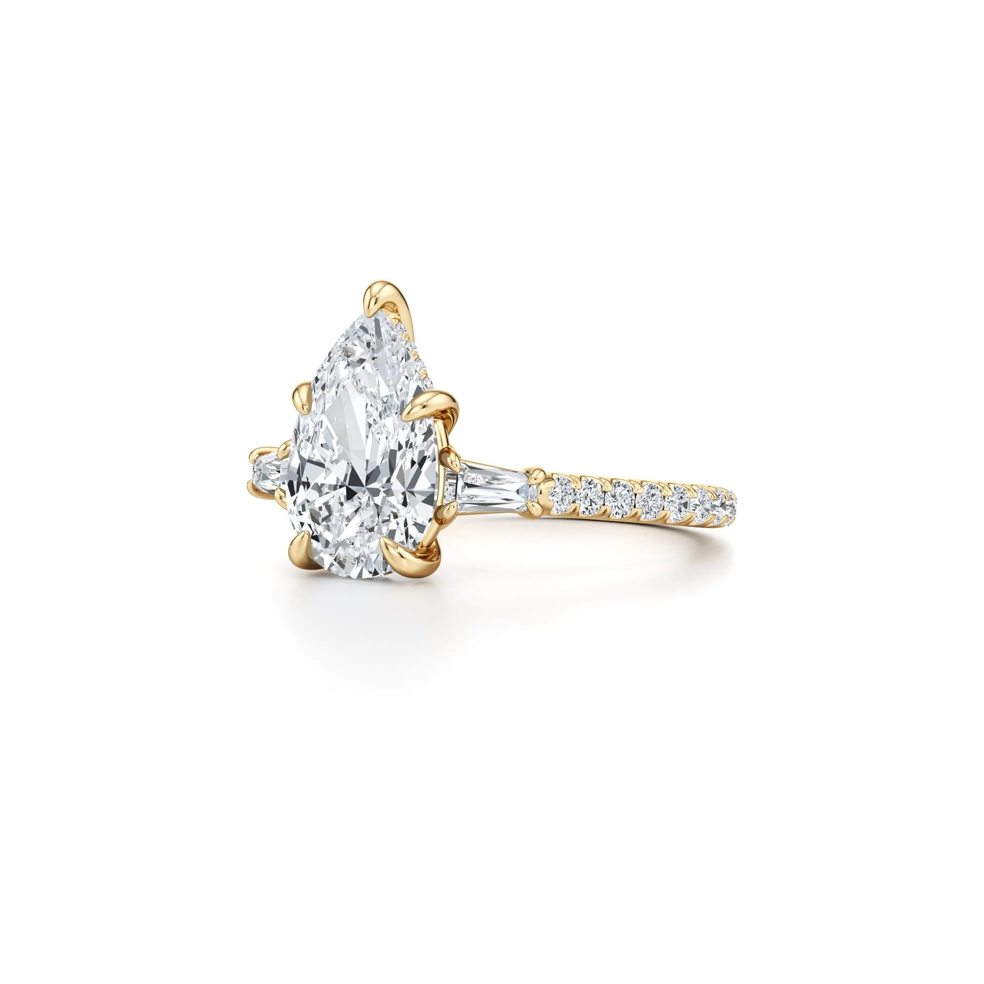 2CT Three Stone Moissanite Ring Women | 18K Gold Plated S925 Silver Luxury Engagement Ring
