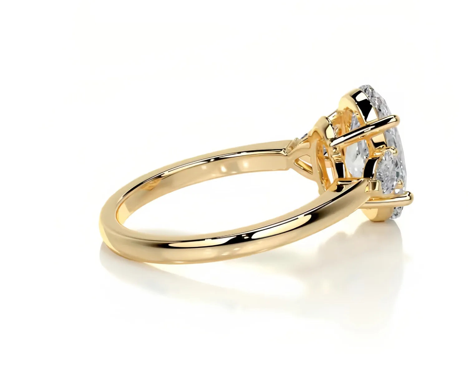 Luxury Large Carat Three Stone Moissanite Wedding Ring