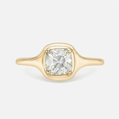 Bestseller 1~2CT Bezel Set Moissanite Wedding Ring, 18K Gold Plated S925 Silver