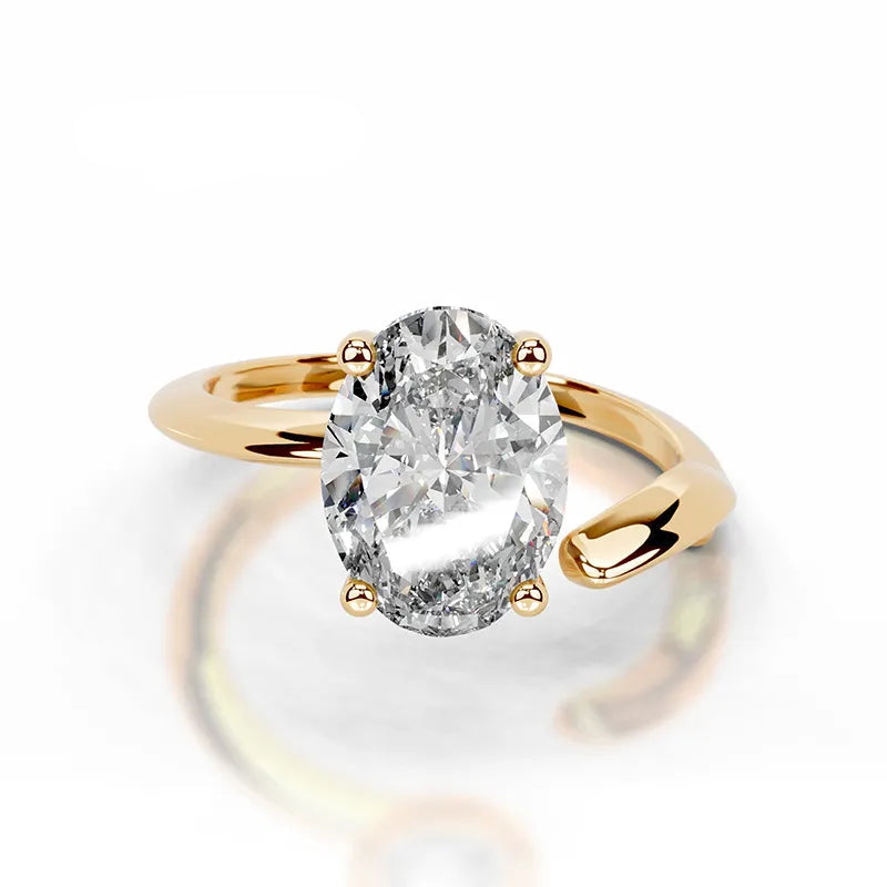 Split Shank Moissanite Gold Plated S925 Silver Ring