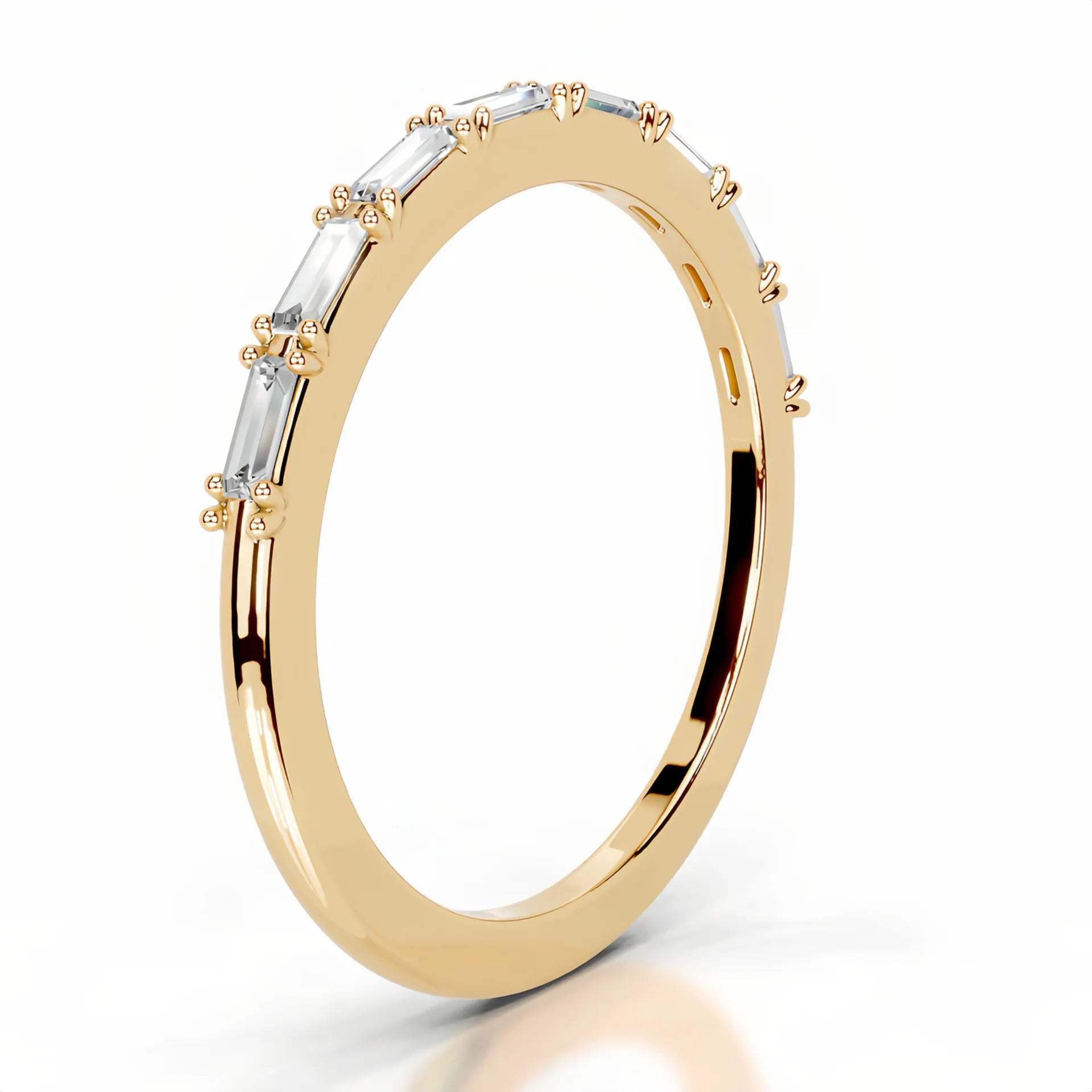 Hot Selling Elegant Stackable Band Ring Set | Niche Light Luxury Fashion Gold Plated S925 Sterling Silver Moissanite Rings