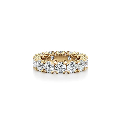 10pt 15pt 30pt 50pt Full Pave Stackable Band Ring|Light Luxury Dainty S925 Sterling Silver Moissanite Ring