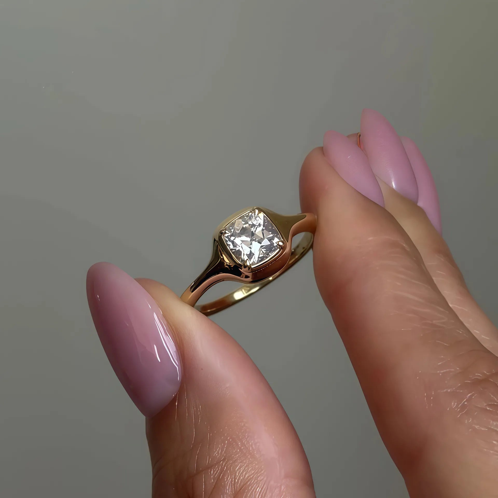 Bestseller 1~2CT Bezel Set Moissanite Wedding Ring, 18K Gold Plated S925 Silver