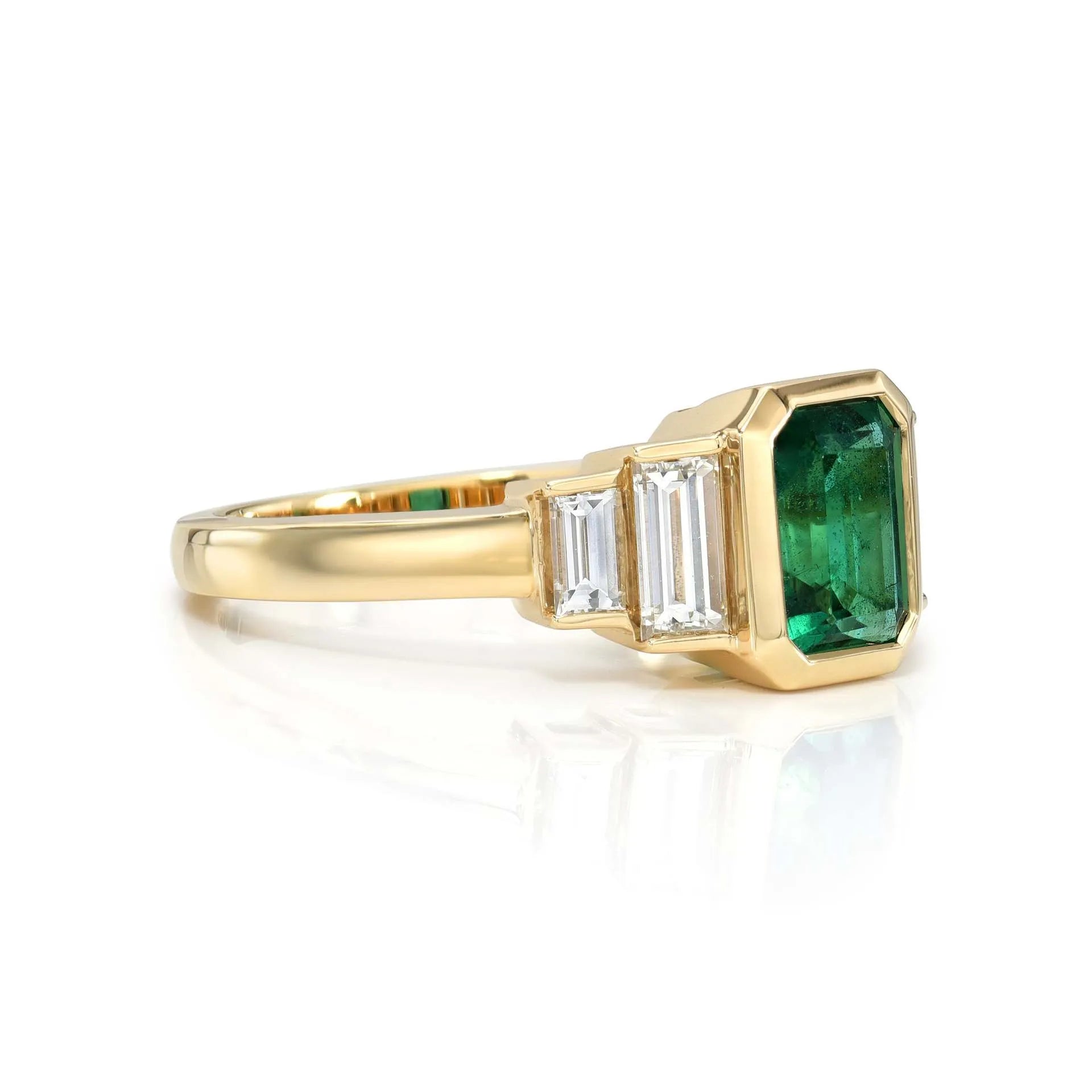 Luxury Lab Grown Emerald & Blue Sapphire Color Gemstone Ring| 18K Gold Plated S925 Sterling Silver