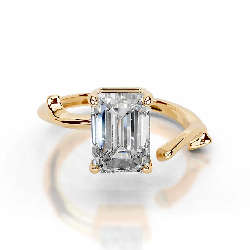 Split Shank Moissanite Gold Plated S925 Silver Ring
