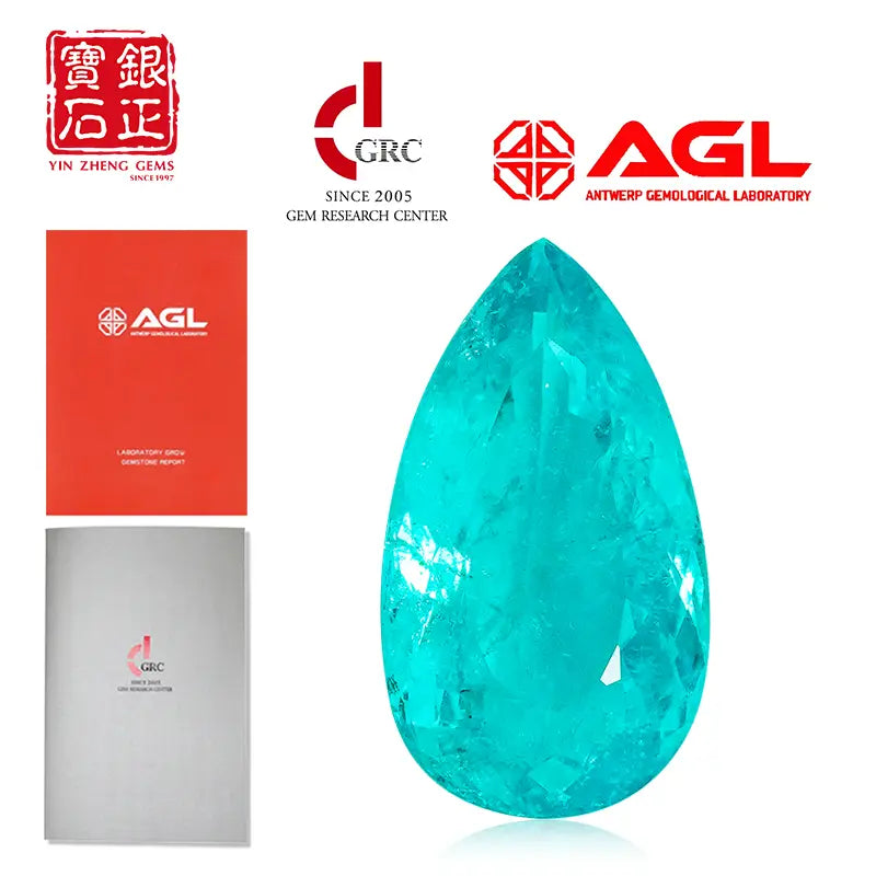 Czochralski Lab Grown Crushed Ice Paraiba Pear Shape