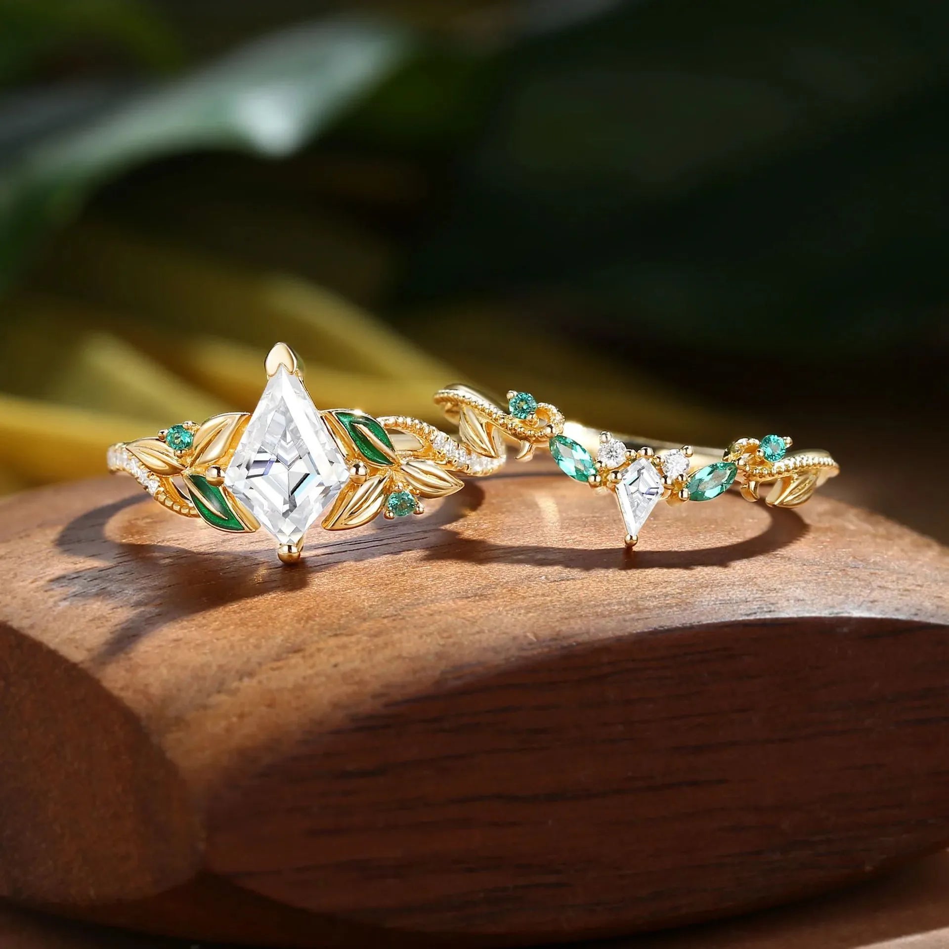 Unique Kite Shape 1CT Moissanite Ring| S925 Sterling Silver 18K Gold Plated Stackable Wedding Ring For Women