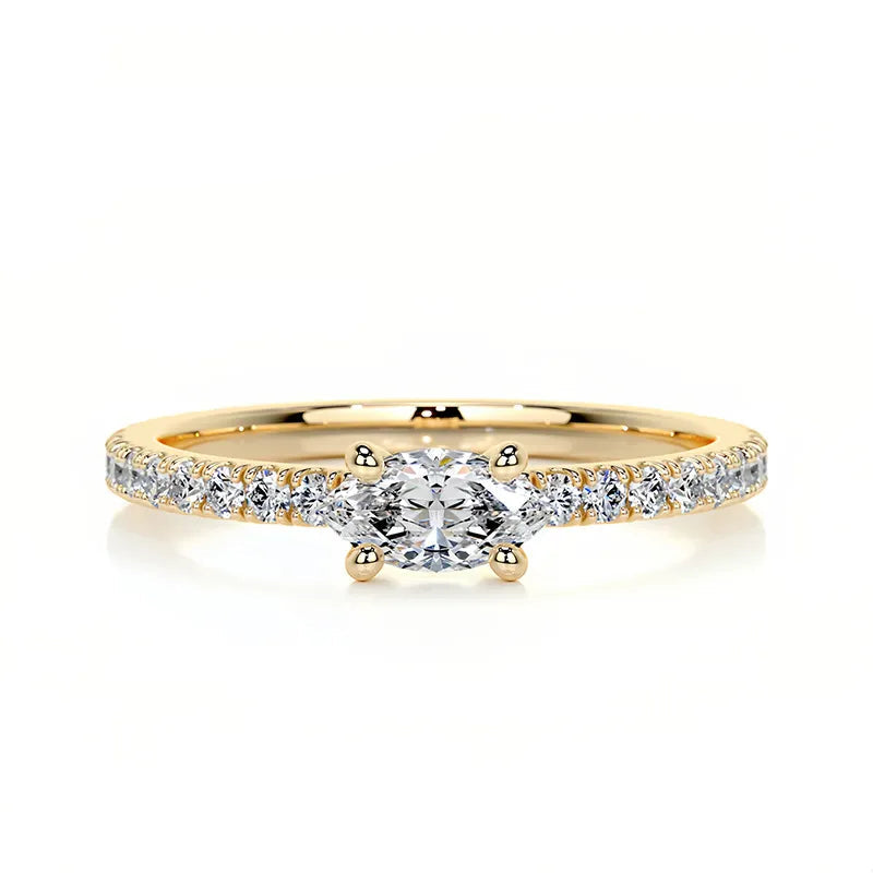 Hot Selling Elegant Stackable Band Ring Set | Niche Light Luxury Fashion Gold Plated S925 Sterling Silver Moissanite Rings