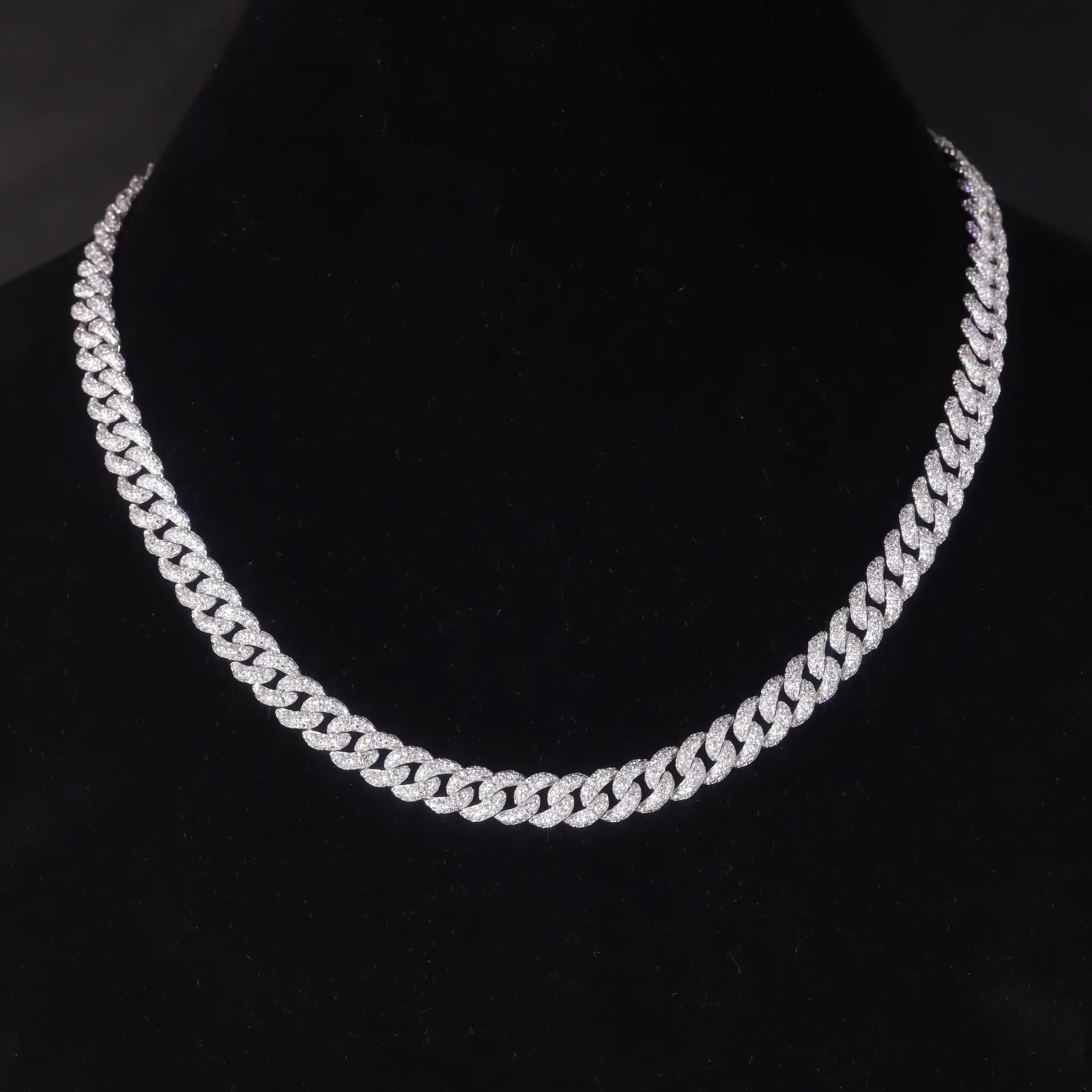8mm Full Iced Cuban Link Necklace| Trendy Hip Hop S925 Sterling Silver Cubic Zirconia Men Chain