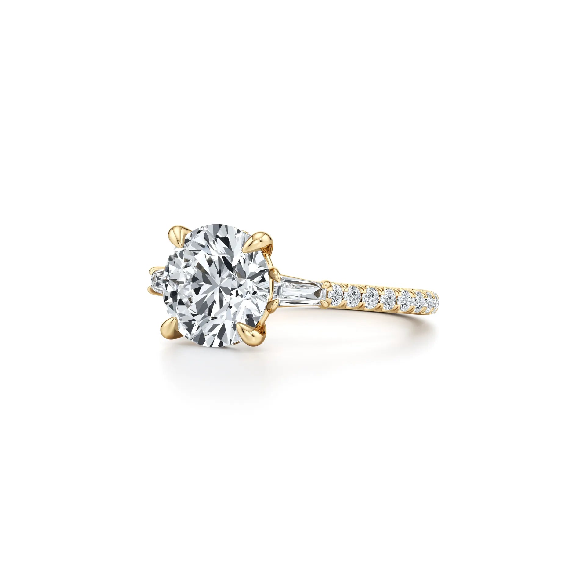 2CT Three Stone Moissanite Ring Women | 18K Gold Plated S925 Silver Luxury Engagement Ring