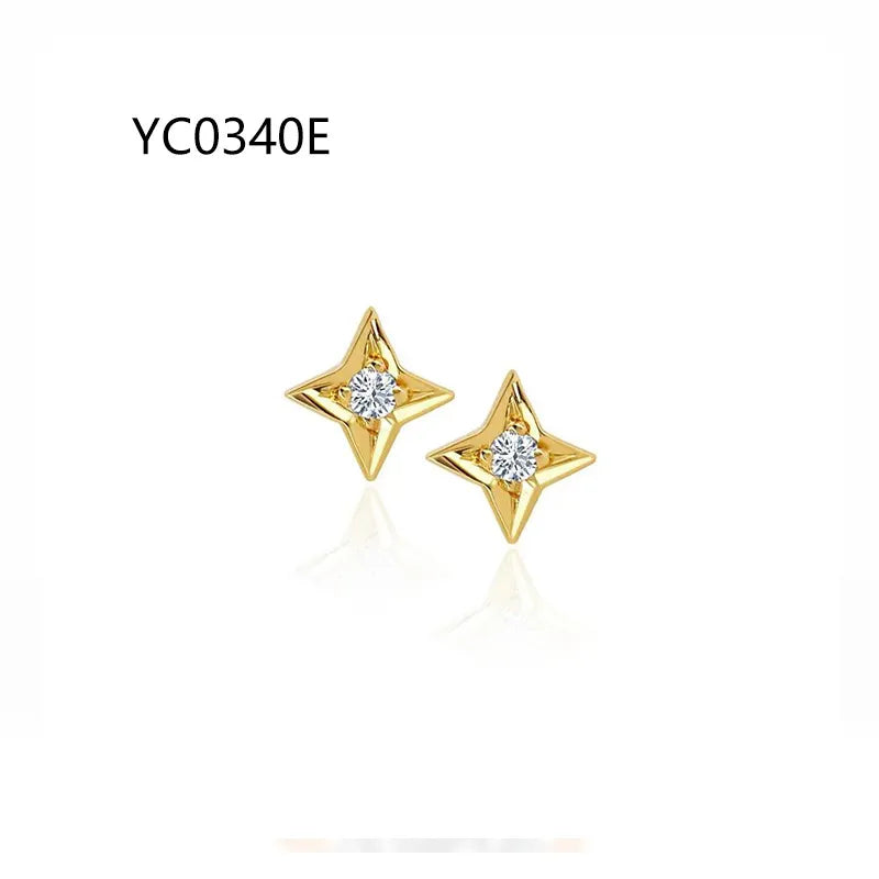 Trendy Unique Design Moissanite Earrings | S925 Silver With 18K Gold Plated