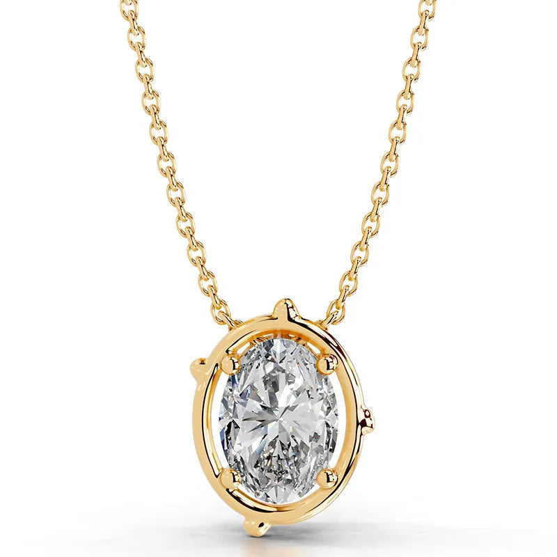 Minimalist 2CT Multi-Cut Moissanite Clavicle Necklace| S925 Silver Pendant With 6 Shapes Optional