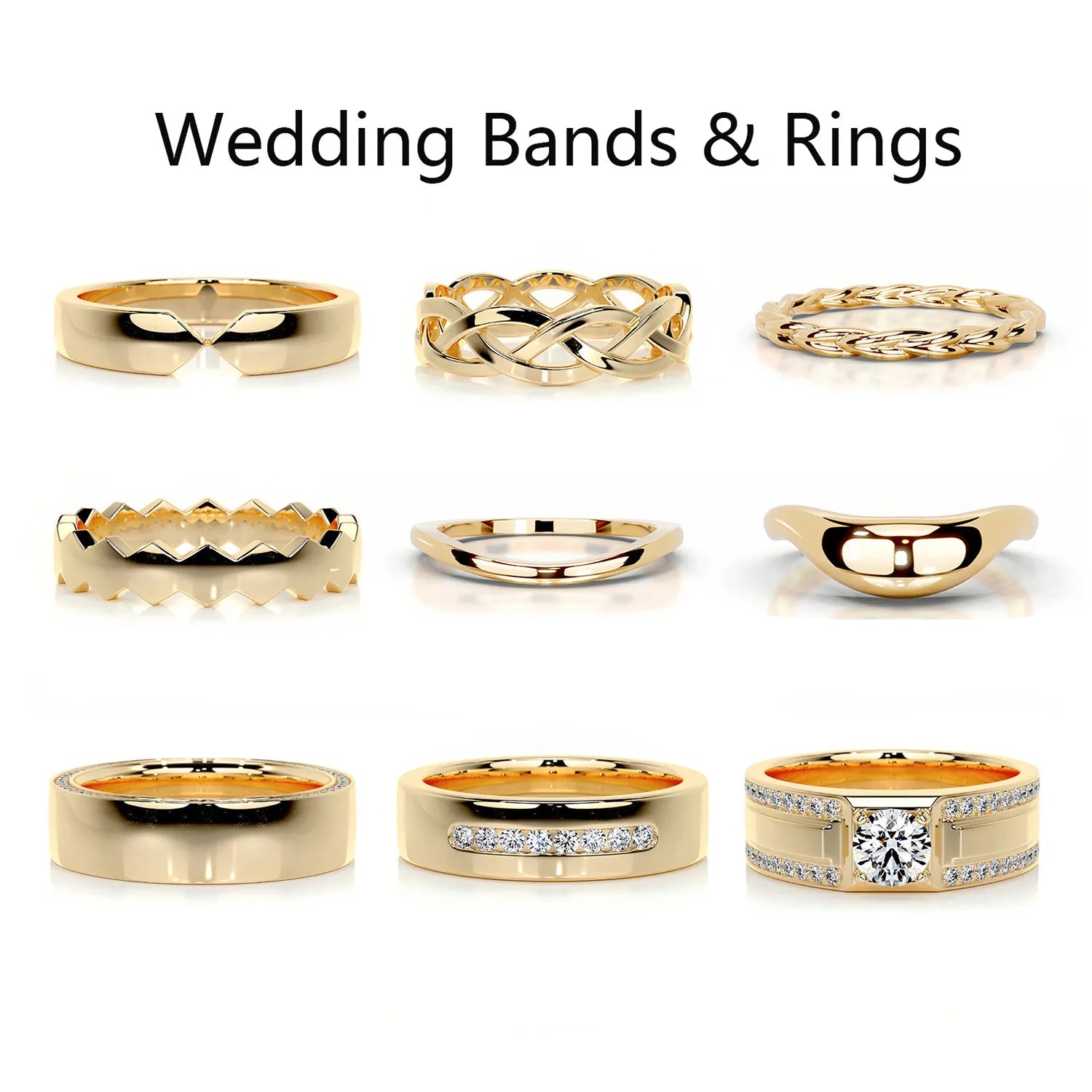 Minimalist Plain Band Moissanite Wedding Ring for Men