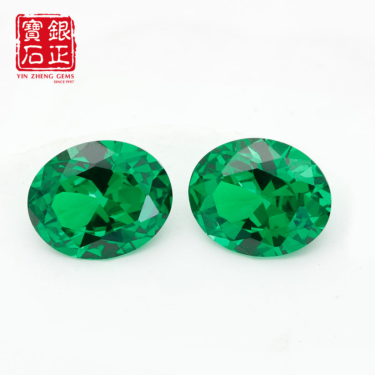 Flame Melted Lab Grown Tsavorite Oval Shape