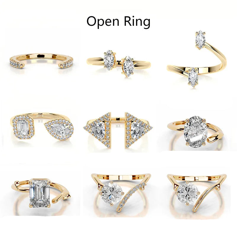 Split Shank Moissanite Gold Plated S925 Silver Ring