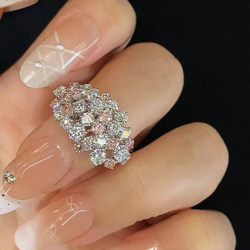 18K Gold Starry Sky Lab Grown Diamond Ring