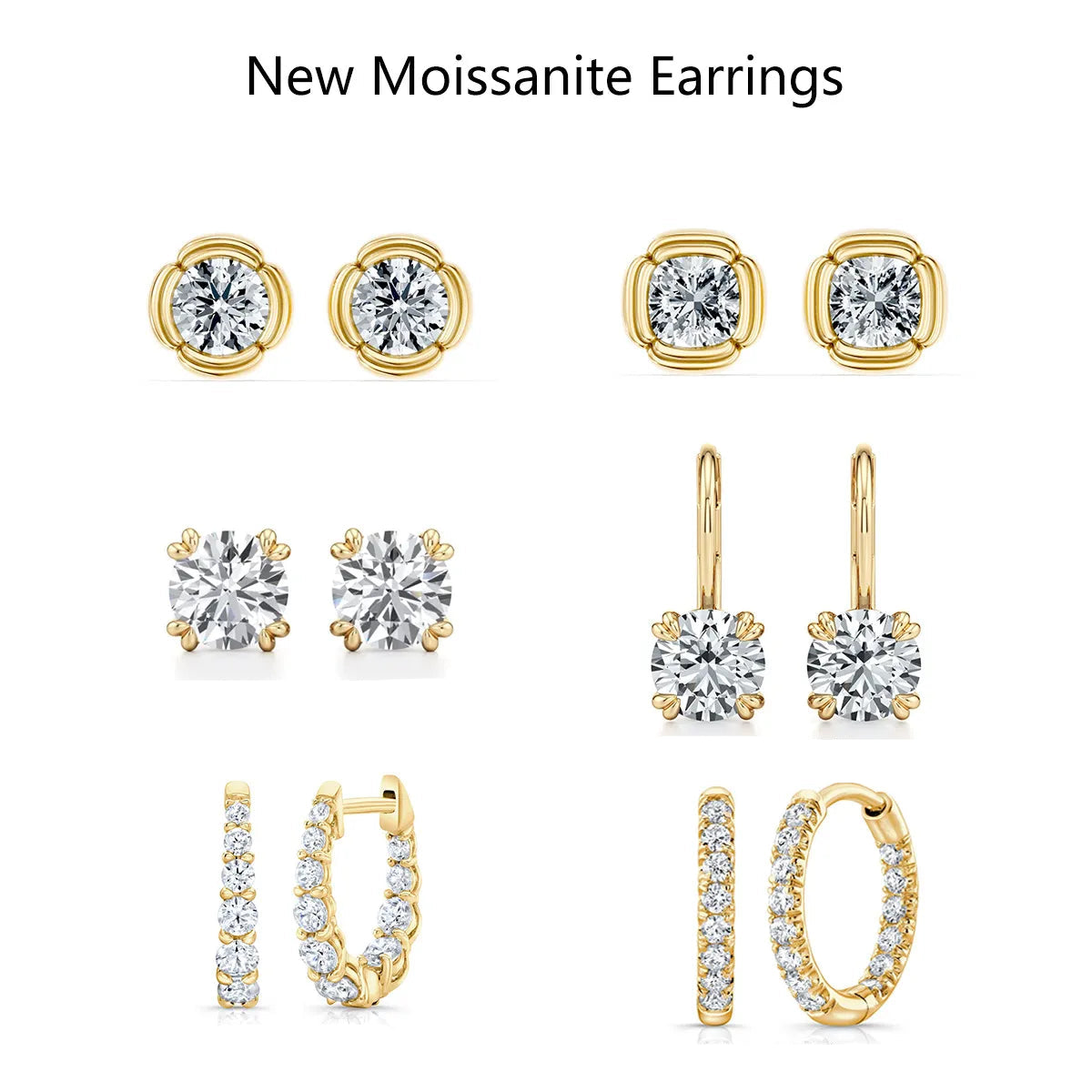 Dainty Minimalist 1CT Moissanite Stud Earrings