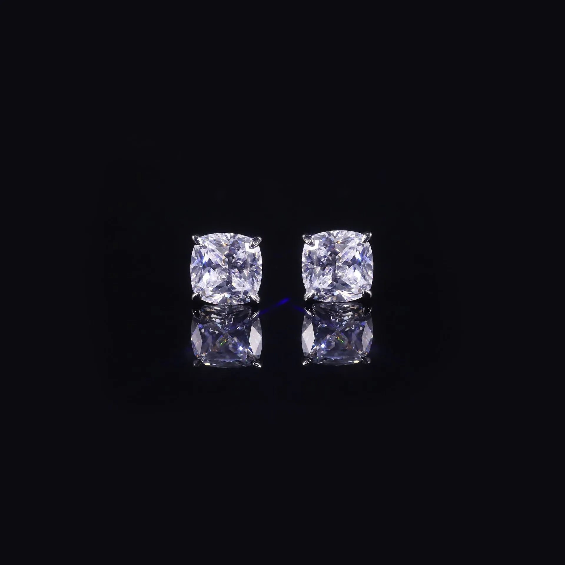 Eagle Claw Series Lab Diamond Stud Earrings, S925 Gold Plated Silver 4 Prong 0.5CT 1CT Studs